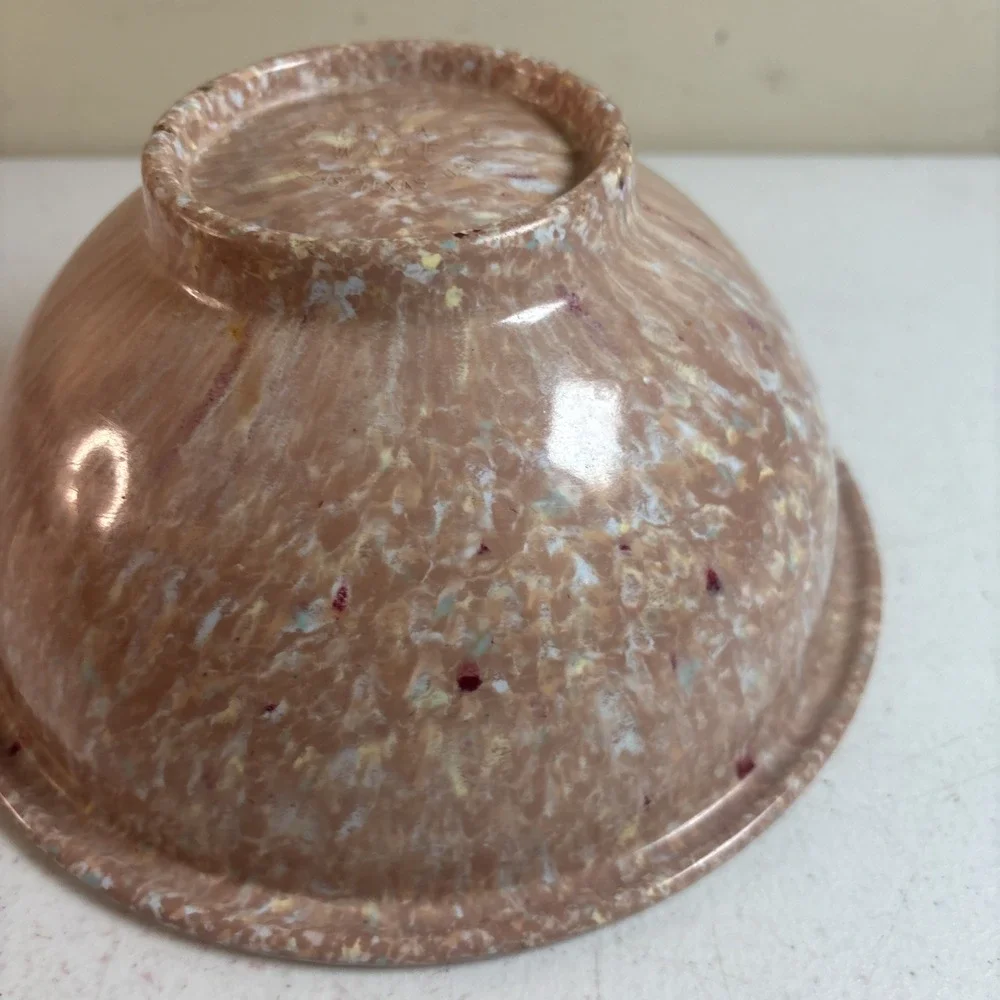 Vintage Texas Ware Confetti Melamine Bowl 111 Splatter Pink 8